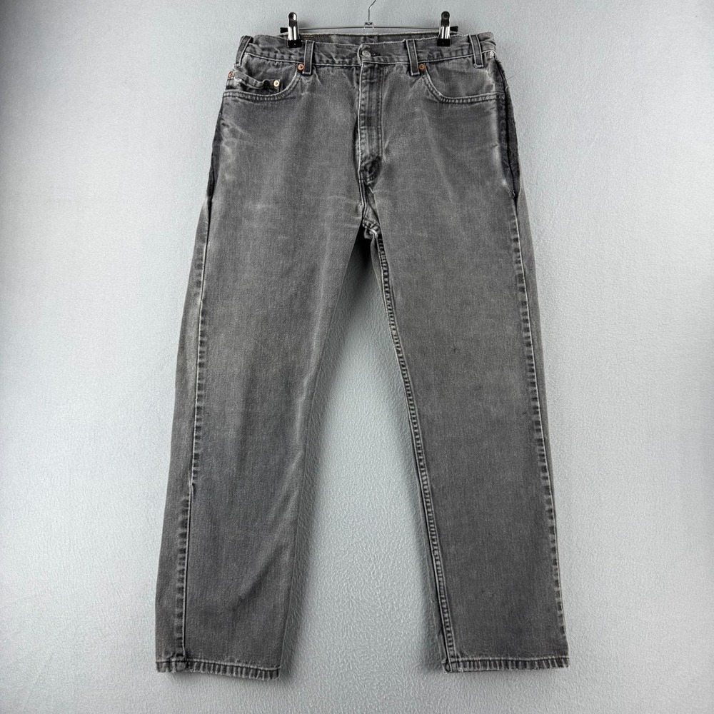 Vintage Levis Jeans Mens 36x32 (Fits 33x29) Faded Black Denim 505 Straight 2002